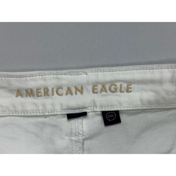 American Eagle Women's Super High-Rise Baggy Wide Leg White Jeans - 6 (31x32.5) - Picture 4 of 6